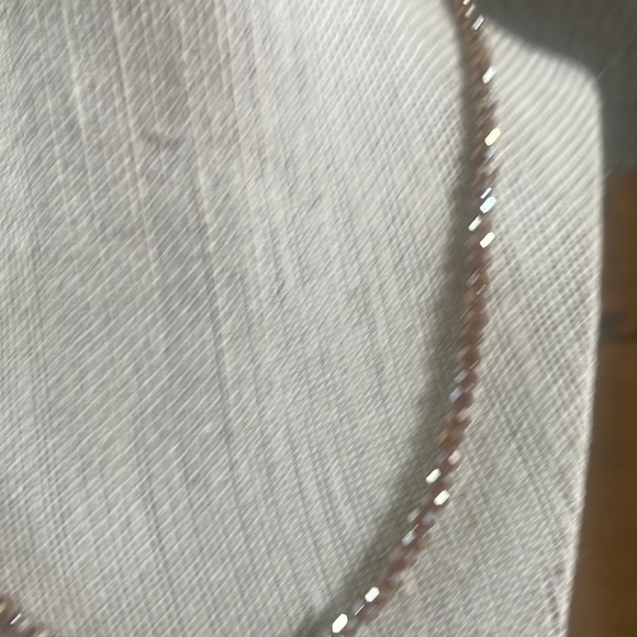 Tigers eye & tanned colored crystal necklace in size 17” - Picture 3 of 4